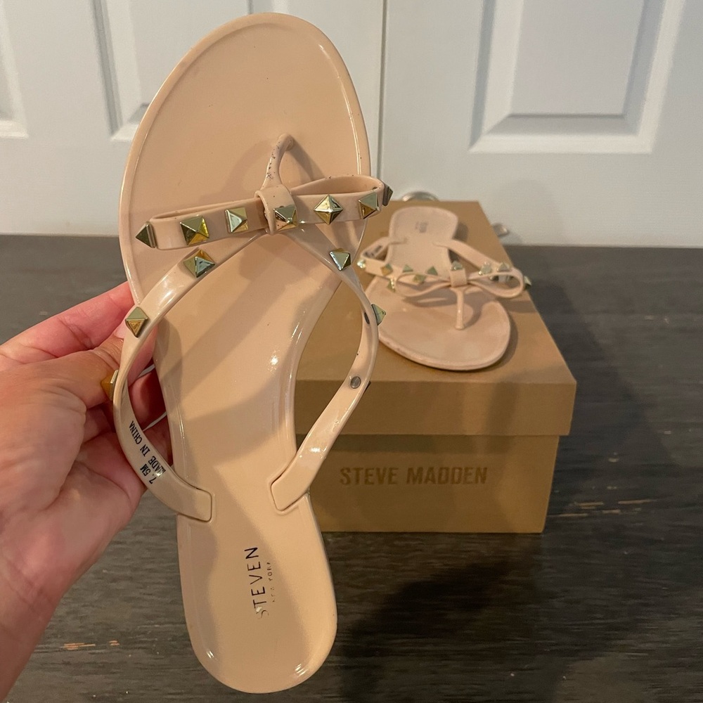Steve Madden Nude Studded Sandals